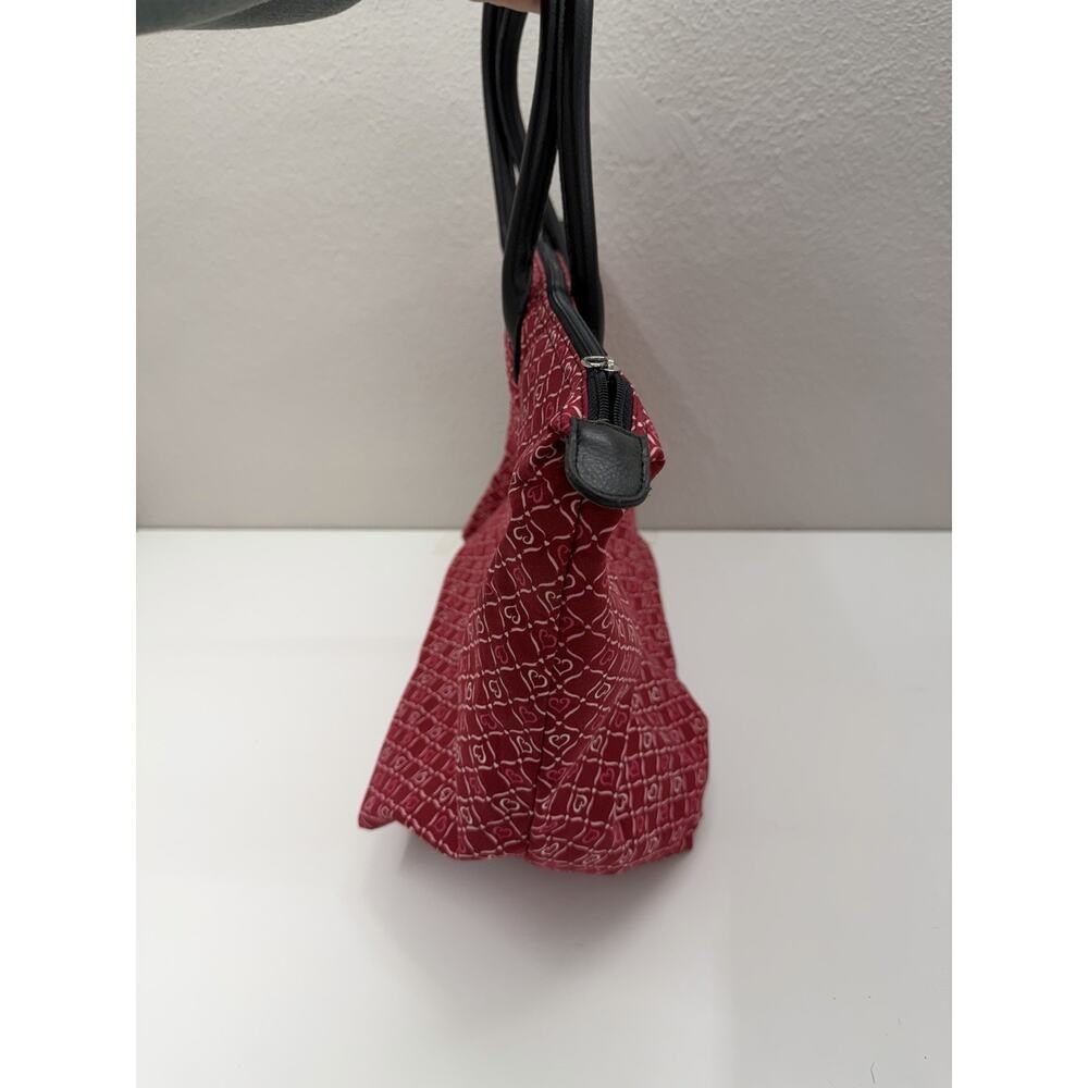 Longaberger Homestead Tote Bag Purse Red Hearts Zip Up Lined - Picture 3 of 15